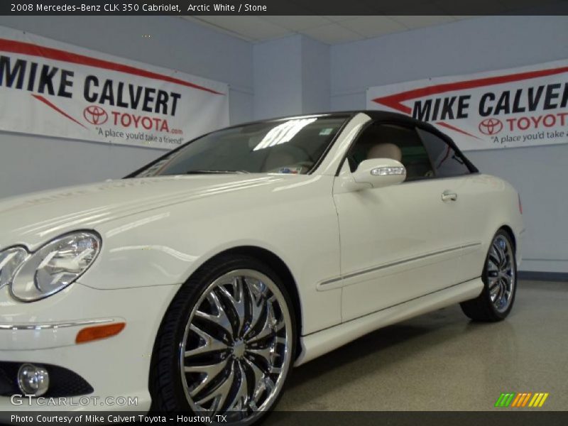 Arctic White / Stone 2008 Mercedes-Benz CLK 350 Cabriolet