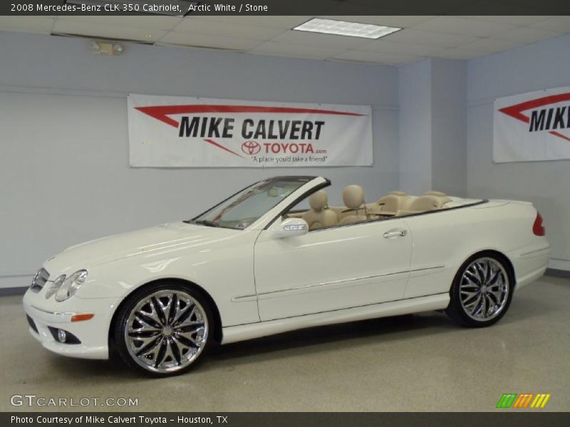 Arctic White / Stone 2008 Mercedes-Benz CLK 350 Cabriolet