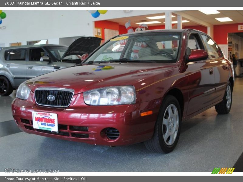 Chianti Red / Beige 2003 Hyundai Elantra GLS Sedan