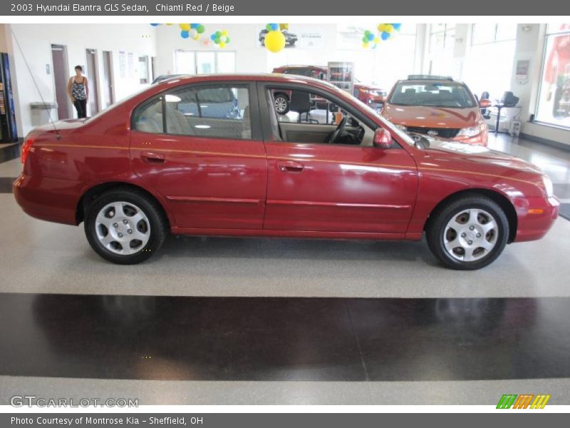 Chianti Red / Beige 2003 Hyundai Elantra GLS Sedan