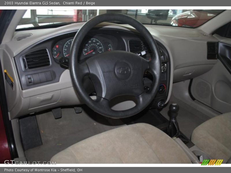Chianti Red / Beige 2003 Hyundai Elantra GLS Sedan