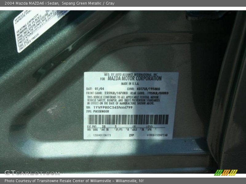 Sepang Green Metallic / Gray 2004 Mazda MAZDA6 i Sedan