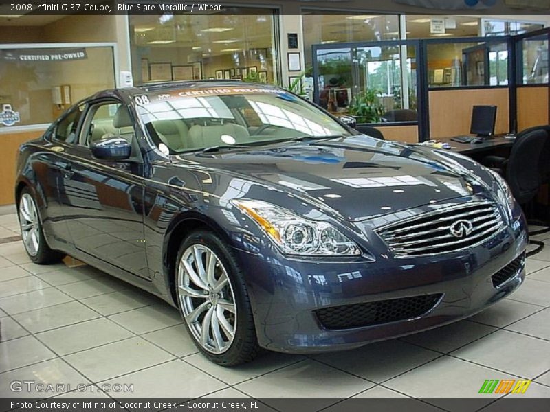 Blue Slate Metallic / Wheat 2008 Infiniti G 37 Coupe