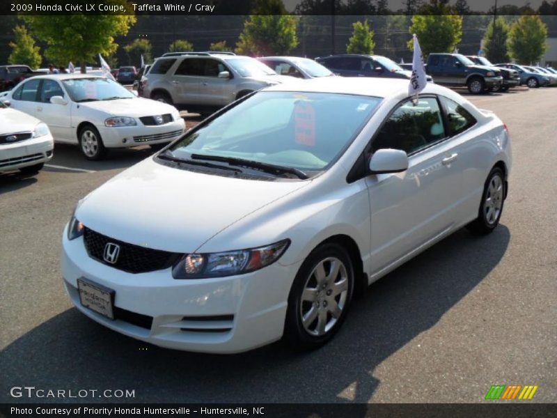 Taffeta White / Gray 2009 Honda Civic LX Coupe