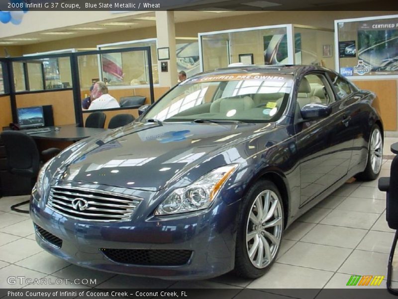 Blue Slate Metallic / Wheat 2008 Infiniti G 37 Coupe