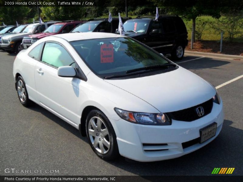 Taffeta White / Gray 2009 Honda Civic LX Coupe