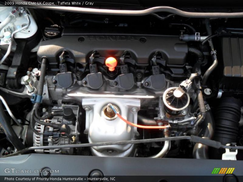 Taffeta White / Gray 2009 Honda Civic LX Coupe