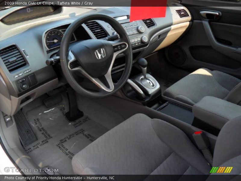 Taffeta White / Gray 2009 Honda Civic LX Coupe