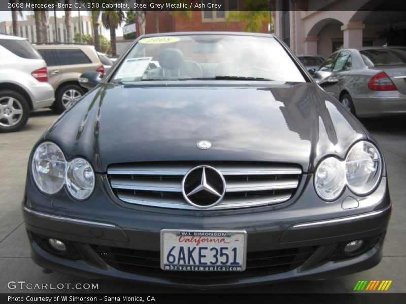 Steel Grey Metallic / Ash Grey 2008 Mercedes-Benz CLK 350 Cabriolet
