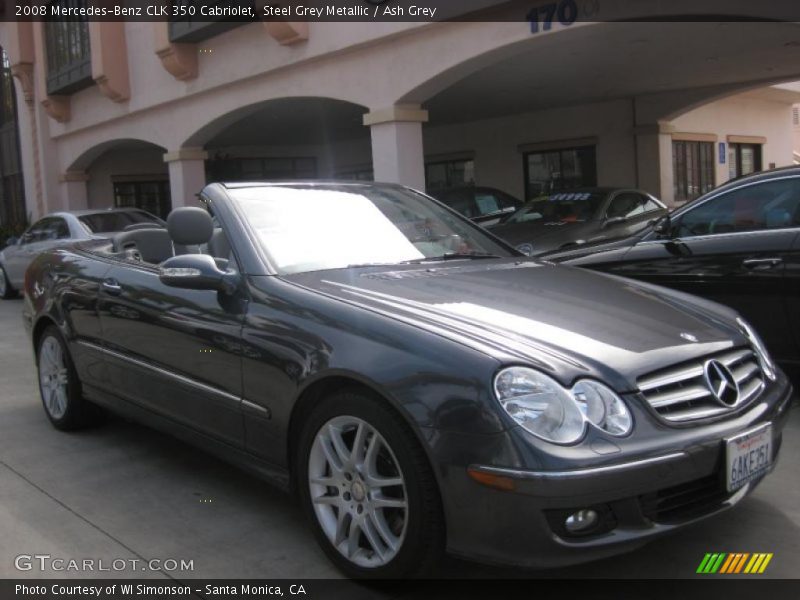 Steel Grey Metallic / Ash Grey 2008 Mercedes-Benz CLK 350 Cabriolet