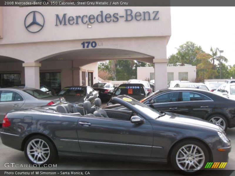 Steel Grey Metallic / Ash Grey 2008 Mercedes-Benz CLK 350 Cabriolet
