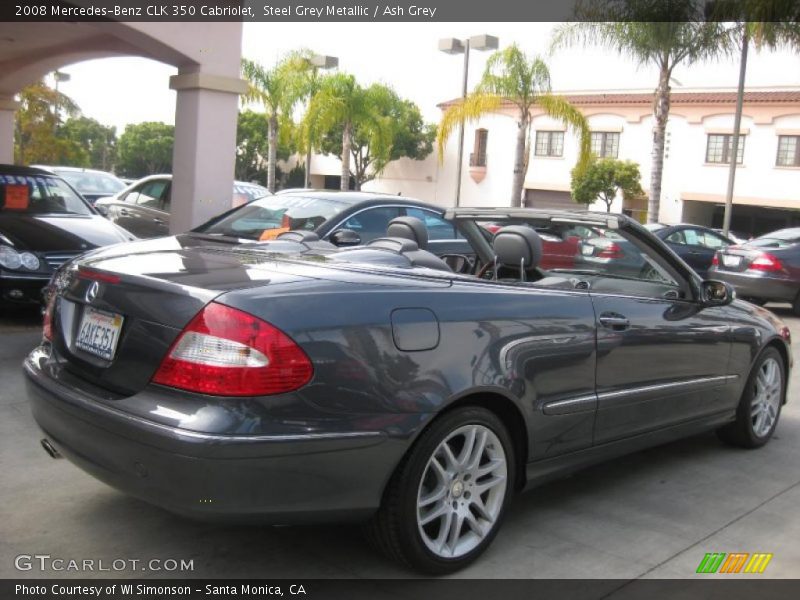 Steel Grey Metallic / Ash Grey 2008 Mercedes-Benz CLK 350 Cabriolet