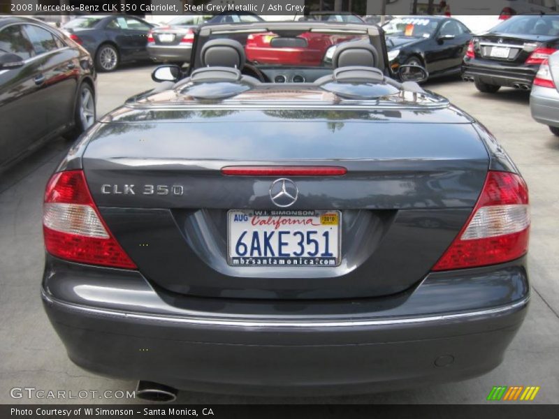 Steel Grey Metallic / Ash Grey 2008 Mercedes-Benz CLK 350 Cabriolet