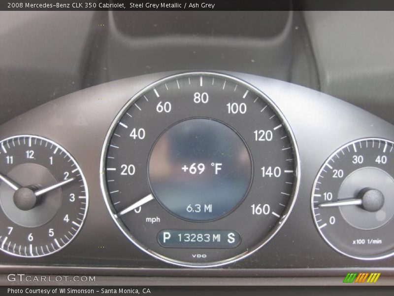 Steel Grey Metallic / Ash Grey 2008 Mercedes-Benz CLK 350 Cabriolet