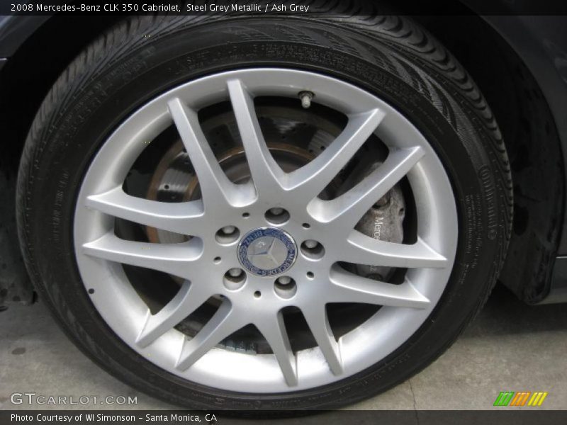 Steel Grey Metallic / Ash Grey 2008 Mercedes-Benz CLK 350 Cabriolet