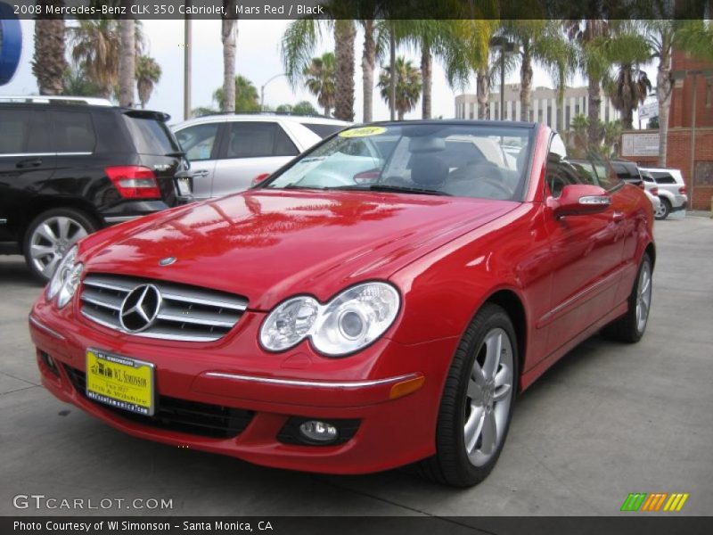 Mars Red / Black 2008 Mercedes-Benz CLK 350 Cabriolet