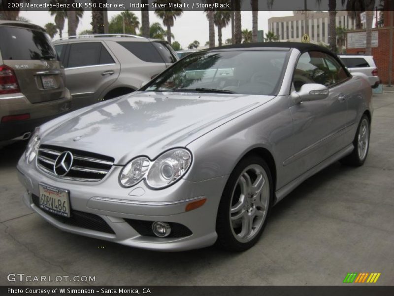 Iridium Silver Metallic / Stone/Black 2008 Mercedes-Benz CLK 550 Cabriolet