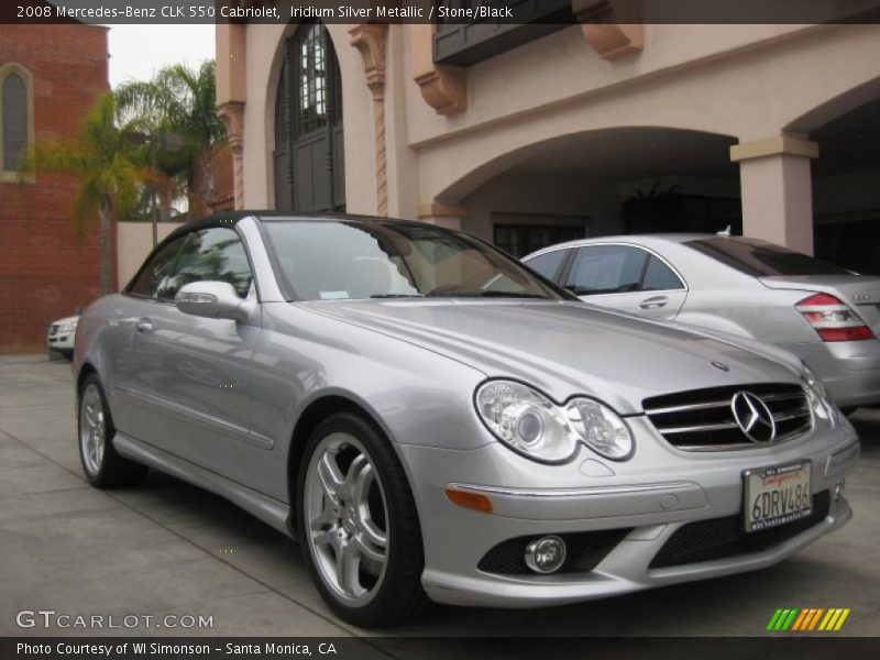 Iridium Silver Metallic / Stone/Black 2008 Mercedes-Benz CLK 550 Cabriolet