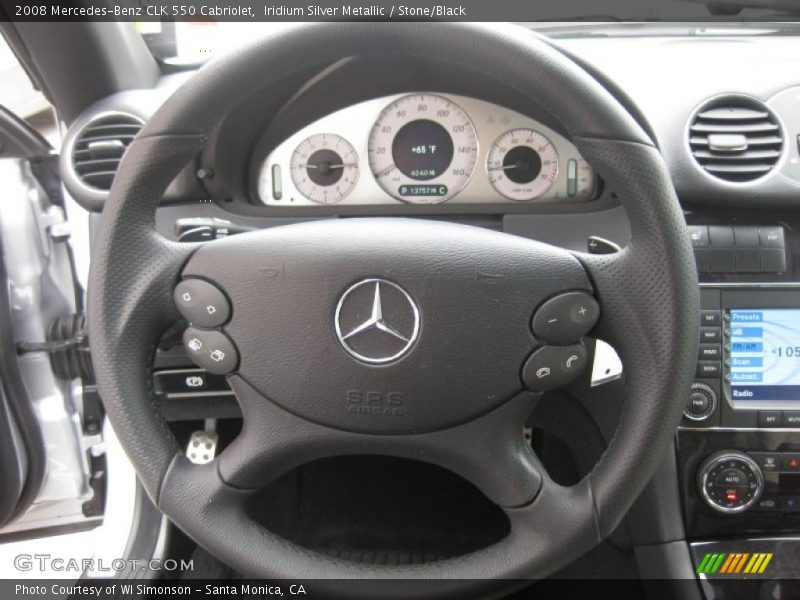 Iridium Silver Metallic / Stone/Black 2008 Mercedes-Benz CLK 550 Cabriolet
