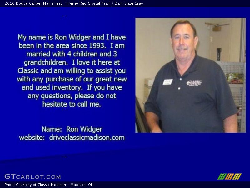 Inferno Red Crystal Pearl / Dark Slate Gray 2010 Dodge Caliber Mainstreet