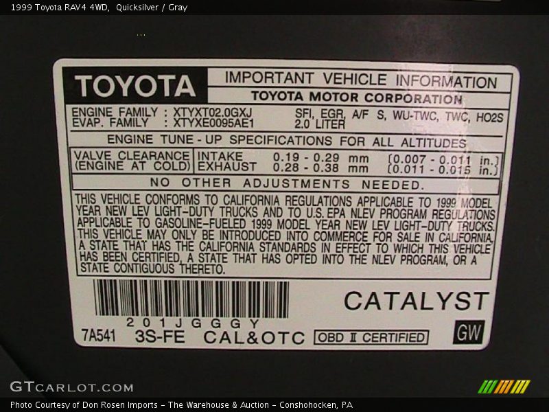 Quicksilver / Gray 1999 Toyota RAV4 4WD