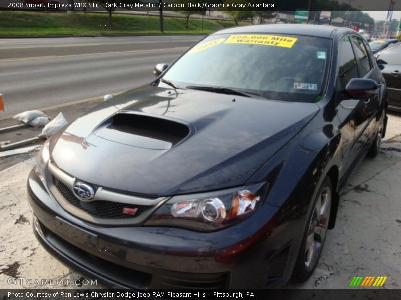 Dark Gray Metallic / Carbon Black/Graphite Gray Alcantara 2008 Subaru Impreza WRX STi