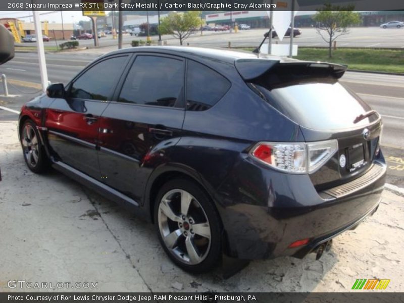 Dark Gray Metallic / Carbon Black/Graphite Gray Alcantara 2008 Subaru Impreza WRX STi