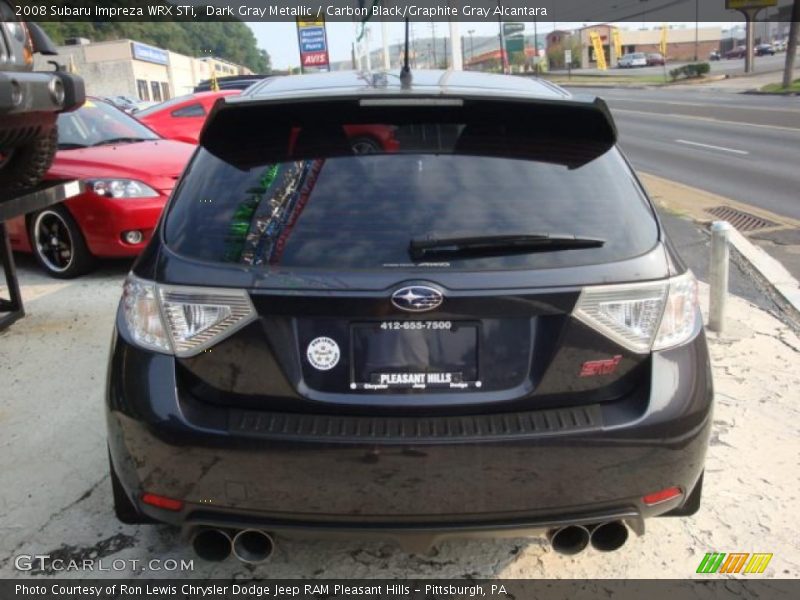 Dark Gray Metallic / Carbon Black/Graphite Gray Alcantara 2008 Subaru Impreza WRX STi