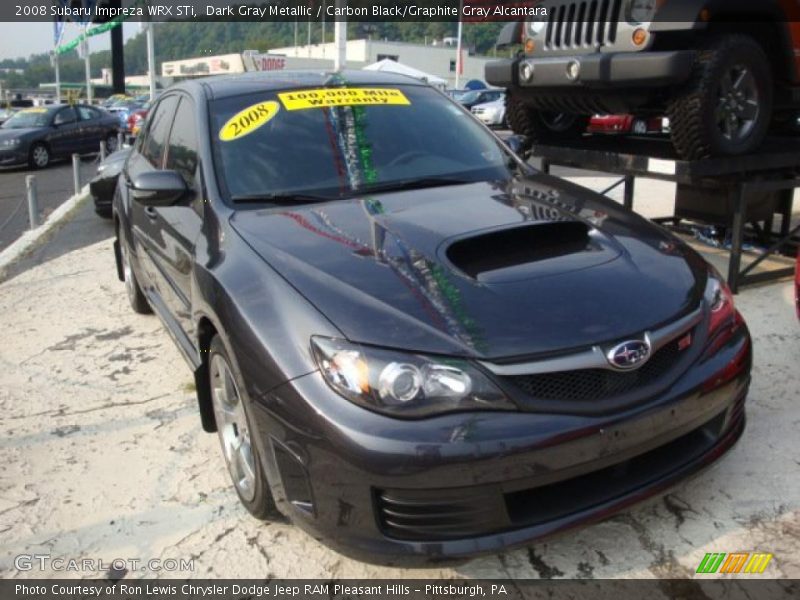 Dark Gray Metallic / Carbon Black/Graphite Gray Alcantara 2008 Subaru Impreza WRX STi