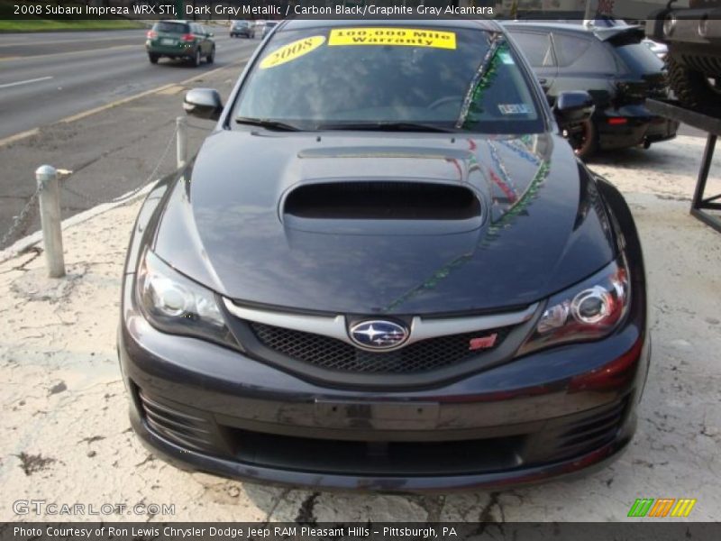 Dark Gray Metallic / Carbon Black/Graphite Gray Alcantara 2008 Subaru Impreza WRX STi