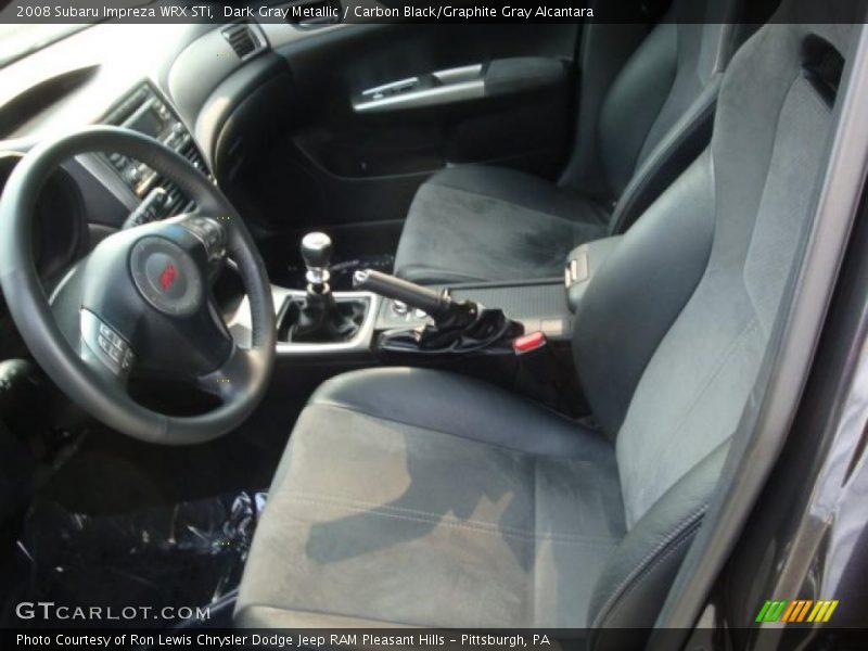 Dark Gray Metallic / Carbon Black/Graphite Gray Alcantara 2008 Subaru Impreza WRX STi