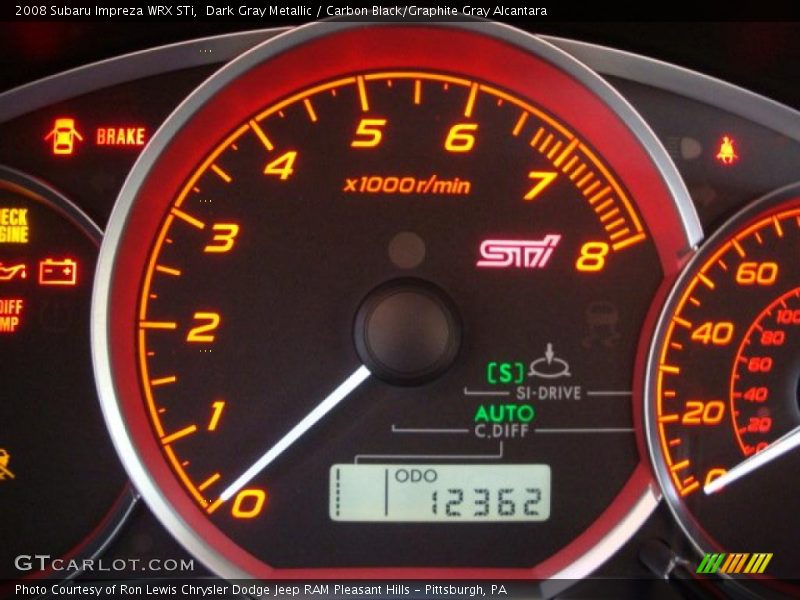 Dark Gray Metallic / Carbon Black/Graphite Gray Alcantara 2008 Subaru Impreza WRX STi