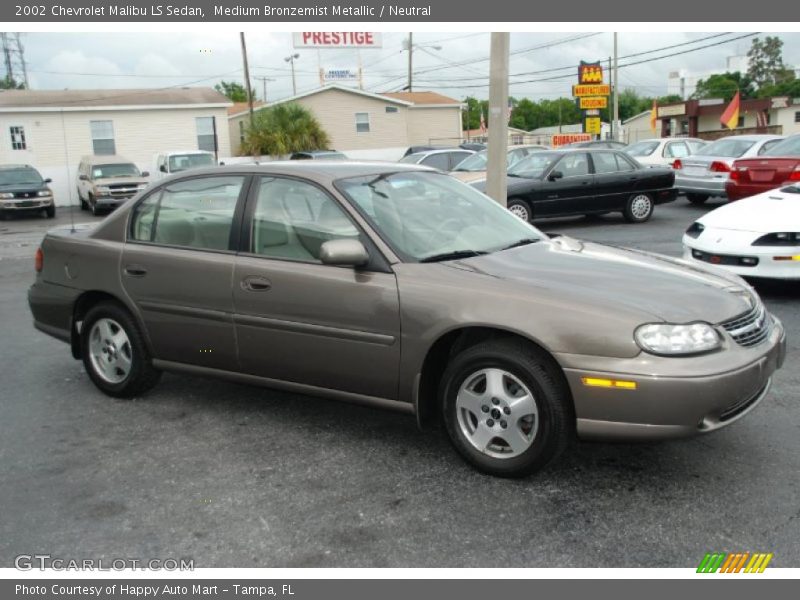 Medium Bronzemist Metallic / Neutral 2002 Chevrolet Malibu LS Sedan