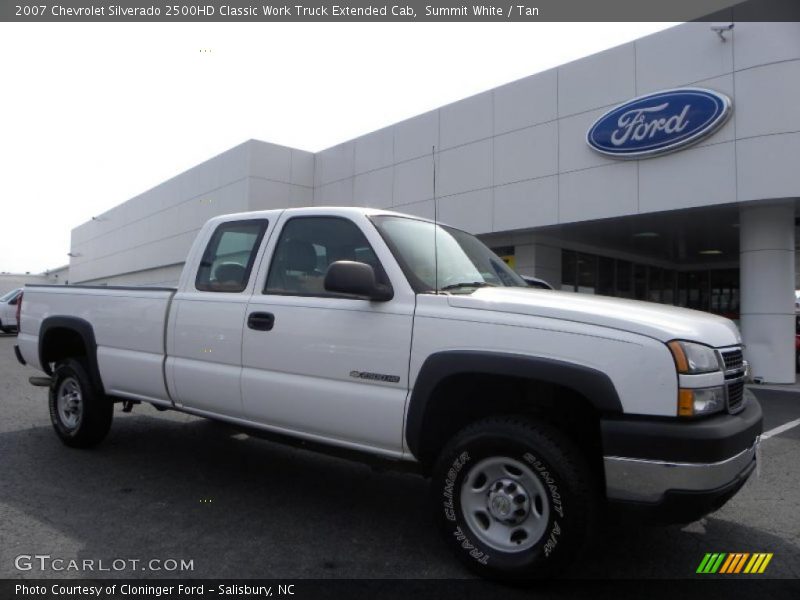 Summit White / Tan 2007 Chevrolet Silverado 2500HD Classic Work Truck Extended Cab