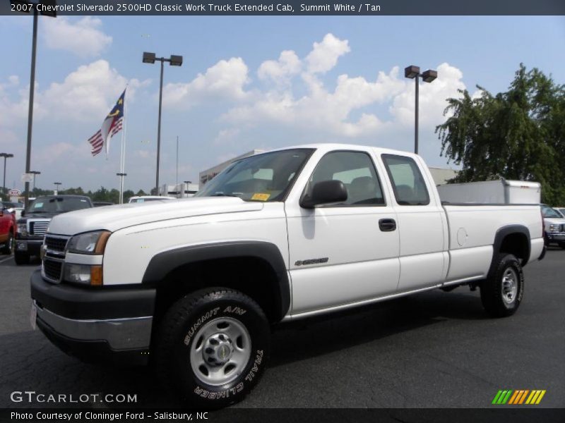 Summit White / Tan 2007 Chevrolet Silverado 2500HD Classic Work Truck Extended Cab