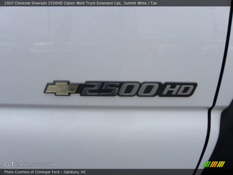 Summit White / Tan 2007 Chevrolet Silverado 2500HD Classic Work Truck Extended Cab