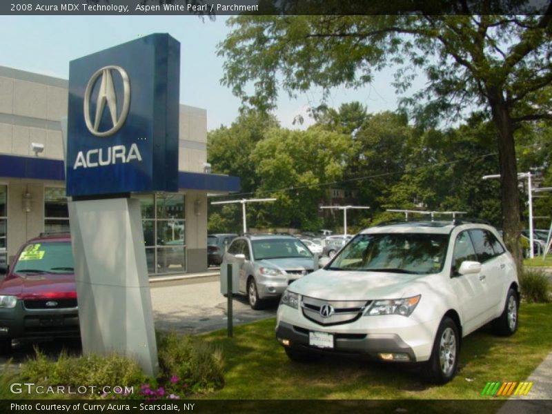 Aspen White Pearl / Parchment 2008 Acura MDX Technology
