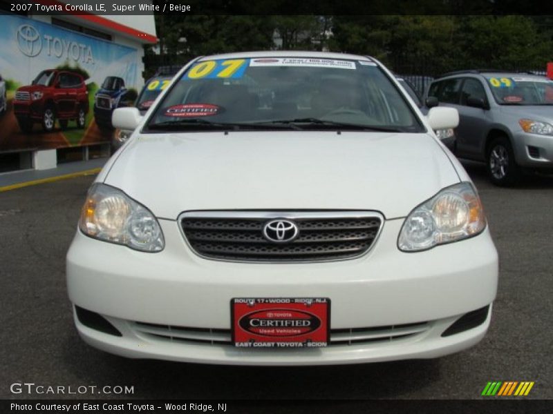 Super White / Beige 2007 Toyota Corolla LE