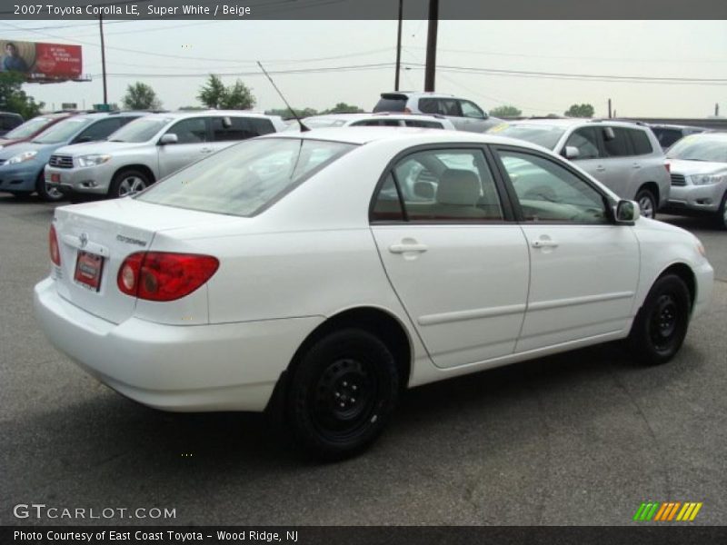 Super White / Beige 2007 Toyota Corolla LE