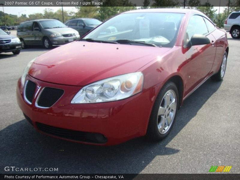 Crimson Red / Light Taupe 2007 Pontiac G6 GT Coupe
