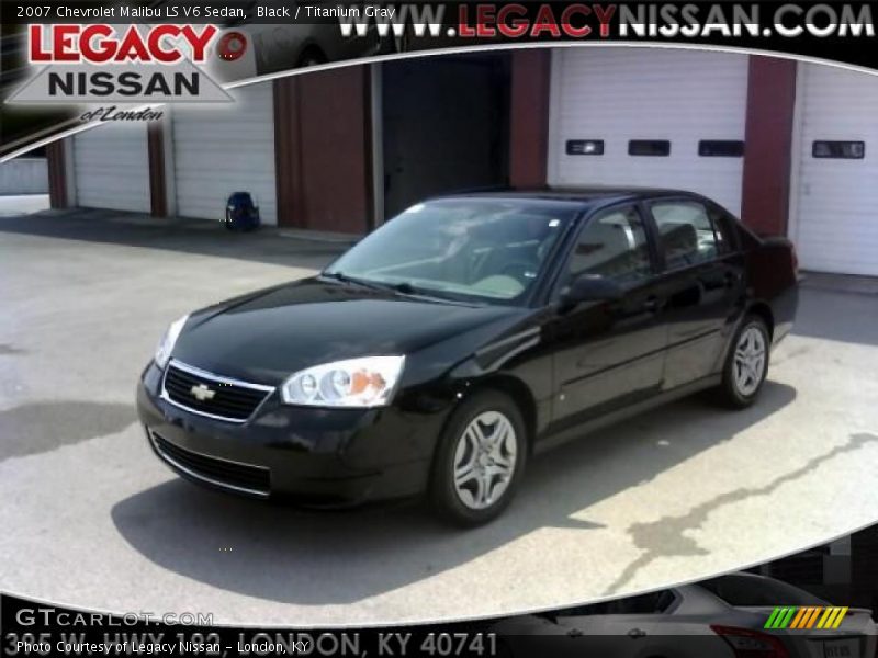 Black / Titanium Gray 2007 Chevrolet Malibu LS V6 Sedan