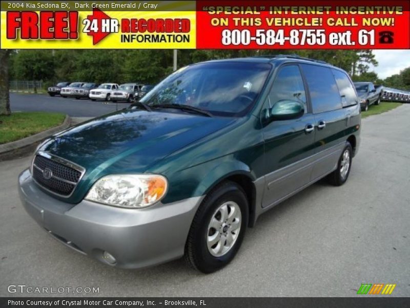 Dark Green Emerald / Gray 2004 Kia Sedona EX