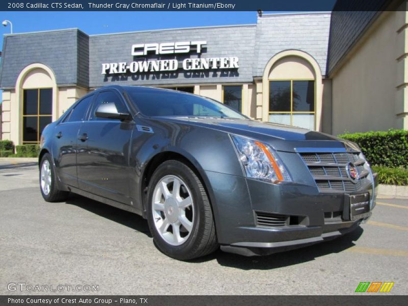 Thunder Gray Chromaflair / Light Titanium/Ebony 2008 Cadillac CTS Sedan