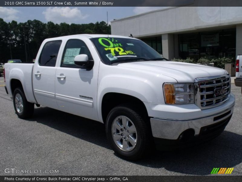 Summit White / Ebony 2010 GMC Sierra 1500 SLT Crew Cab