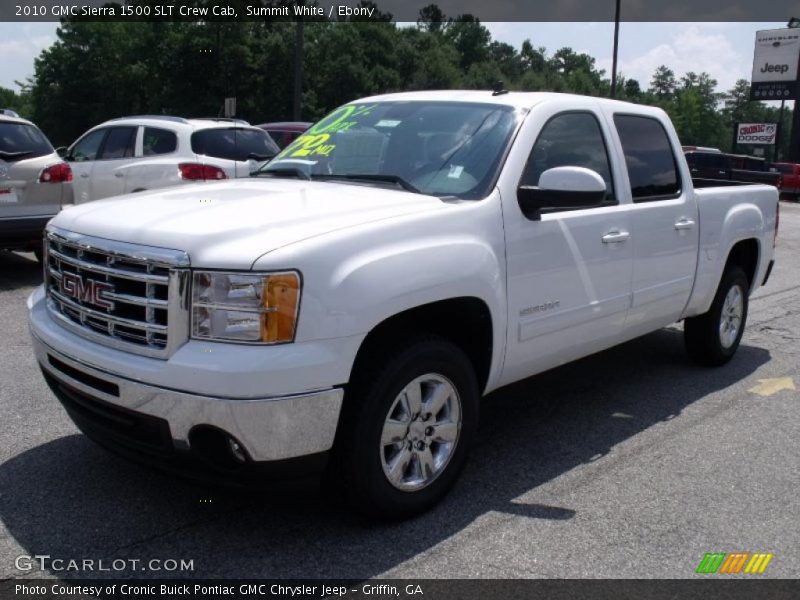 Summit White / Ebony 2010 GMC Sierra 1500 SLT Crew Cab