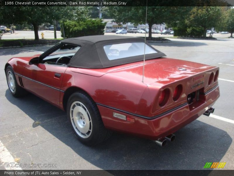 Dark Red Metallic / Medium Gray 1986 Chevrolet Corvette Convertible