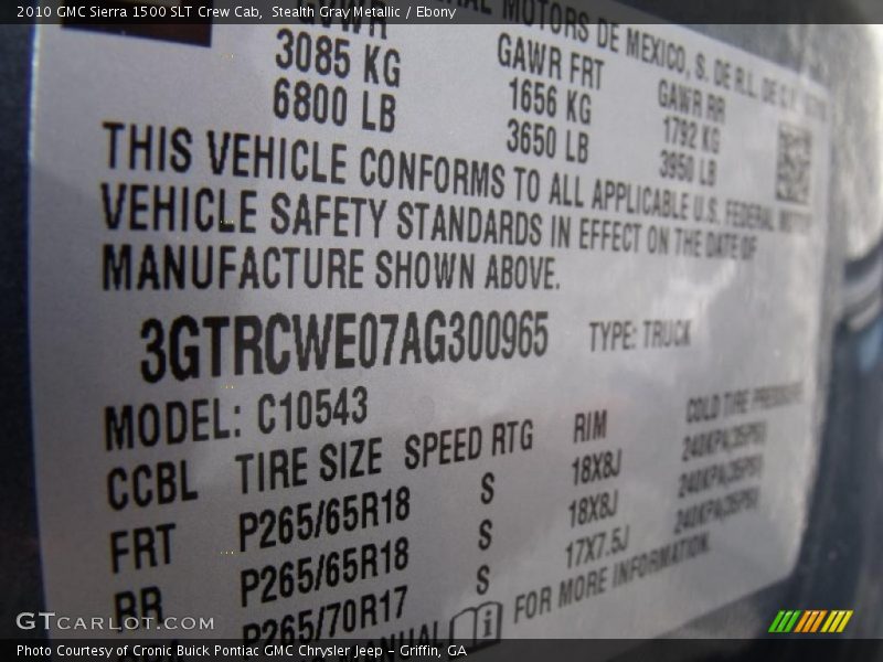 Stealth Gray Metallic / Ebony 2010 GMC Sierra 1500 SLT Crew Cab
