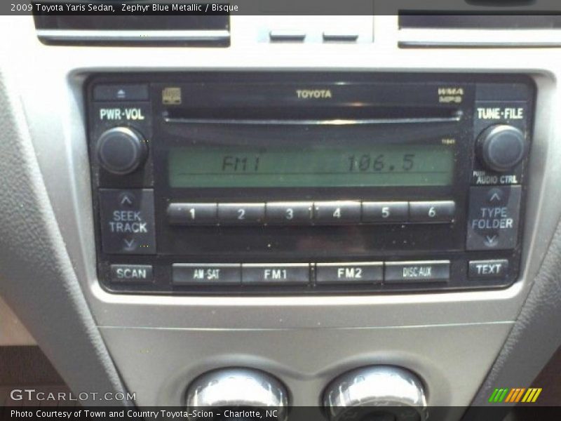 Zephyr Blue Metallic / Bisque 2009 Toyota Yaris Sedan