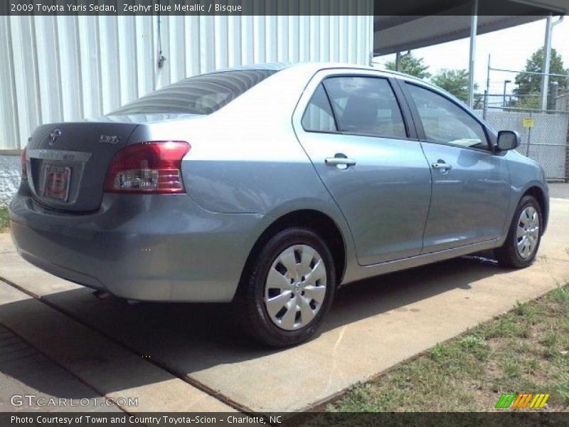 Zephyr Blue Metallic / Bisque 2009 Toyota Yaris Sedan