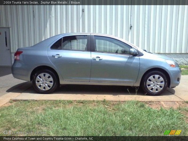 Zephyr Blue Metallic / Bisque 2009 Toyota Yaris Sedan